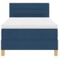 Preview: LED Boxspringbett mit Matratze Blau 90x200 cm Stoff