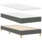 Preview: LED Boxspringbett mit Matratze Dunkelgrau 100x200 cm Stoff