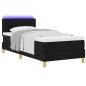 Preview: LED Boxspringbett mit Matratze Schwarz 100x200 cm Stoff
