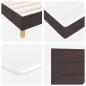 Preview: LED Boxspringbett mit Matratze Dunkelbraun 100x200 cm Stoff