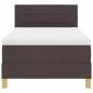 Preview: LED Boxspringbett mit Matratze Dunkelbraun 100x200 cm Stoff