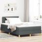 Preview: ARDEBO.de - LED Boxspringbett mit Matratze Dunkelgrau 120x200 cm Stoff