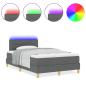 Preview: LED Boxspringbett mit Matratze Dunkelgrau 120x200 cm Stoff