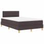 Preview: LED Boxspringbett mit Matratze Dunkelbraun 120x200 cm Stoff