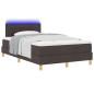 Preview: LED Boxspringbett mit Matratze Dunkelbraun 120x200 cm Stoff