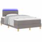 Preview: ARDEBO.de - LED Boxspringbett mit Matratze Taupe 120x200 cm Stoff