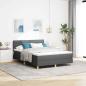 Preview: ARDEBO.de - Boxspringbett mit Matratze & LED Dunkelgrau 140x190 cm Stoff
