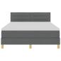 Preview: Boxspringbett mit Matratze & LED Dunkelgrau 140x190 cm Stoff