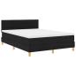 Preview: LED Boxspringbett mit Matratze Schwarz 140x200 cm Stoff