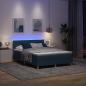 Preview: Boxspringbett mit Matratze & LED Blau 160x200 cm Stoff