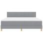 Preview: LED Boxspringbett mit Matratze Hellgrau 180x200 cm Stoff