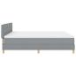 Preview: LED Boxspringbett mit Matratze Hellgrau 180x200 cm Stoff