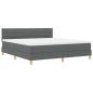 Preview: ARDEBO.de - Boxspringbett mit Matratze & LED Dunkelgrau 180x200 cm Stoff
