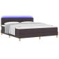 Preview: ARDEBO.de - LED Boxspringbett mit Matratze Dunkelbraun 180x200 cm Stoff