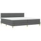 Preview: LED Boxspringbett mit Matratze Dunkelgrau 200x200 cm Stoff