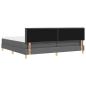 Preview: LED Boxspringbett mit Matratze Dunkelgrau 200x200 cm Stoff