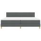 Preview: LED Boxspringbett mit Matratze Dunkelgrau 200x200 cm Stoff