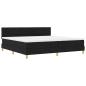 Preview: LED Boxspringbett mit Matratze Schwarz 200x200 cm Stoff