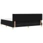 Preview: LED Boxspringbett mit Matratze Schwarz 200x200 cm Stoff