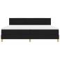 Preview: LED Boxspringbett mit Matratze Schwarz 200x200 cm Stoff