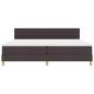 Preview: LED Boxspringbett mit Matratze Dunkelbraun 200x200 cm Stoff