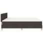Preview: LED Boxspringbett mit Matratze Dunkelbraun 200x200 cm Stoff