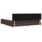 Preview: LED Boxspringbett mit Matratze Dunkelbraun 200x200 cm Stoff