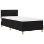 Preview: LED Boxspringbett mit Matratze Schwarz 90x190 cm Stoff