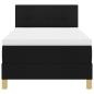 Preview: LED Boxspringbett mit Matratze Schwarz 90x190 cm Stoff