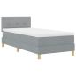 Preview: LED Boxspringbett mit Matratze Hellgrau 90x200 cm Stoff
