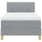 Preview: LED Boxspringbett mit Matratze Hellgrau 90x200 cm Stoff