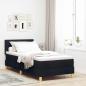 Preview: ARDEBO.de - LED Boxspringbett mit Matratze Schwarz 90x200 cm Stoff