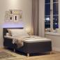 Preview: LED Boxspringbett mit Matratze Dunkelbraun 90x200 cm Stoff