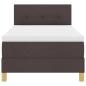 Preview: LED Boxspringbett mit Matratze Dunkelbraun 90x200 cm Stoff