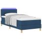 Preview: LED Boxspringbett mit Matratze Blau 90x200 cm Stoff