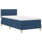 Preview: LED Boxspringbett mit Matratze Blau 90x200 cm Stoff