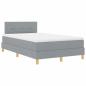 Preview: LED Boxspringbett mit Matratze Hellgrau 120x200 cm Stoff