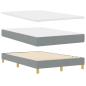 Preview: LED Boxspringbett mit Matratze Hellgrau 120x200 cm Stoff