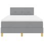 Preview: LED Boxspringbett mit Matratze Hellgrau 120x200 cm Stoff