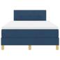 Preview: LED Boxspringbett mit Matratze Blau 120x200 cm Stoff
