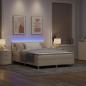 Preview: LED Boxspringbett mit LED-Lichtleisten Creme 140 x 200 cm Stoff