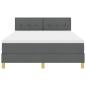 Preview: LED Boxspringbett mit Matratze Dunkelgrau 160x200 cm Stoff