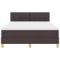 Preview: LED Boxspringbett mit Matratze Dunkelbraun 160x200 cm Stoff