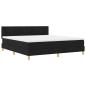 Preview: LED Boxspringbett mit Matratze Schwarz 180x200 cm Stoff
