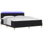 Preview: LED Boxspringbett mit Matratze Schwarz 180x200 cm Stoff