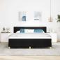 Preview: LED Boxspringbett mit Matratze Schwarz 180x200 cm Stoff