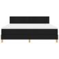 Preview: LED Boxspringbett mit Matratze Schwarz 180x200 cm Stoff