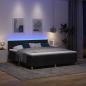 Preview: LED Boxspringbett mit Matratze Schwarz 180x200 cm Stoff