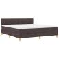 Preview: LED Boxspringbett mit Matratze Dunkelbraun 180x200 cm Stoff