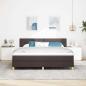 Preview: LED Boxspringbett mit Matratze Dunkelbraun 180x200 cm Stoff